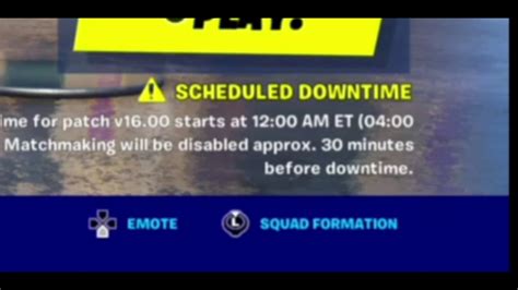 FORTNITE SCHEDULED DOWNTIME(Season 6) - YouTube