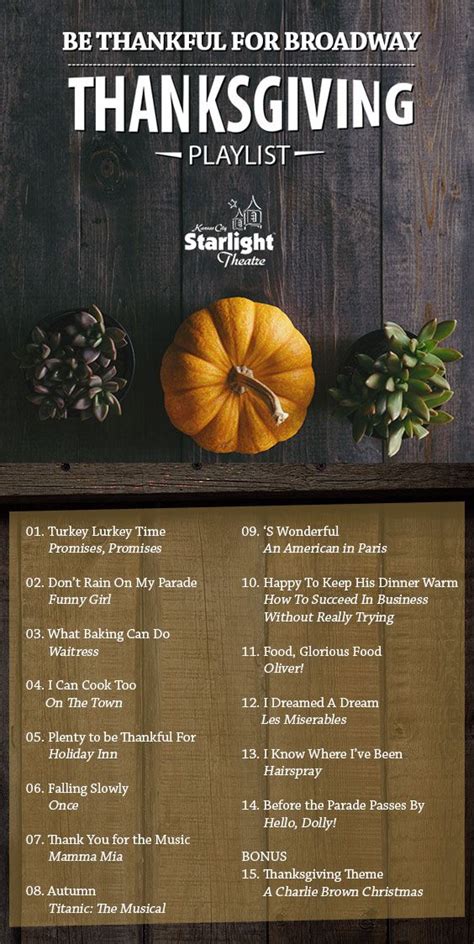 15 Show Tunes for a Well-Rounded Thanksgiving Playlist | Thanksgiving music, Thanksgiving songs ...