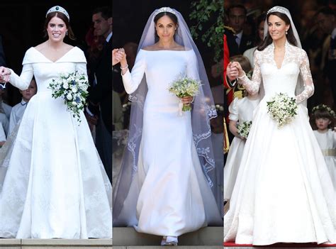 How Princess Eugenie's Wedding Dress Compares to Kate and Meghan's