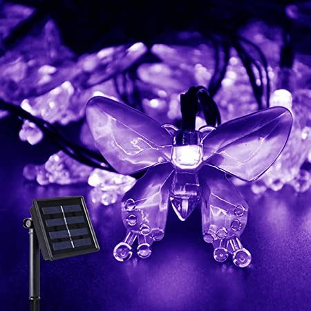 M.best Solar String Lights Outdoor-Waterproof 23Ft 50 LED Solar Butterfly Lights for Porch ...