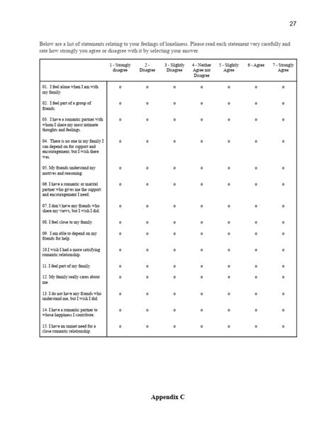 loneliness questionnaire | PDF | Loneliness | Interpersonal Relationships