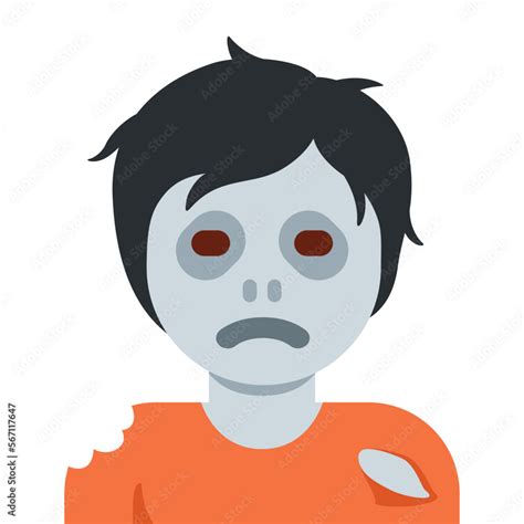 Zombie vector flat emoji design. Isolated horror human sign symbol label design. Stock Vector ...