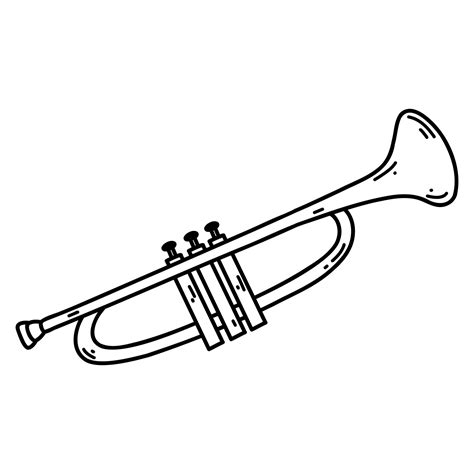 Doodle trumpet, pipe. Vector sketch illustration of musical instrument ...