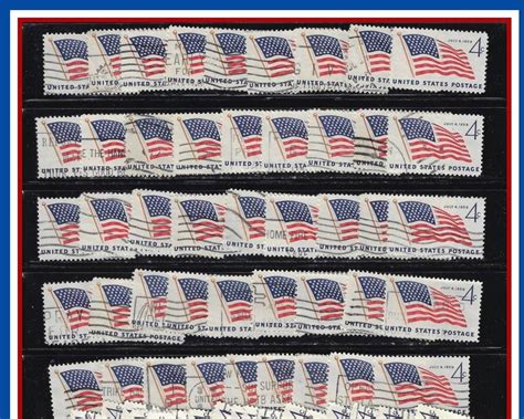 The American Flag 50 Vintage US Flag Stamps 1959 - Etsy