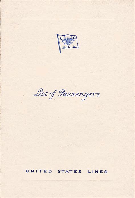 SS Manhattan Passenger List - 24 October 1934 | GG Archives