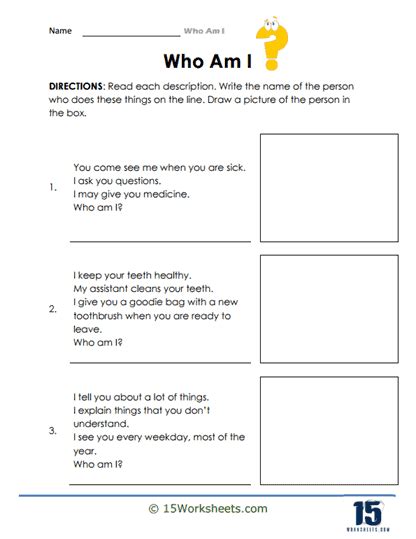 Who Am I? Worksheets - 15 Worksheets.com