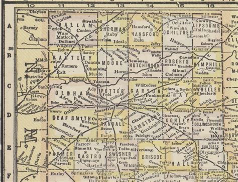 History of Amarillo, Texas: 1928 Map of the Texas Panhandle