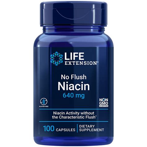 No Flush Niacin 640 mg, 100 capsules - Life Extension Australia