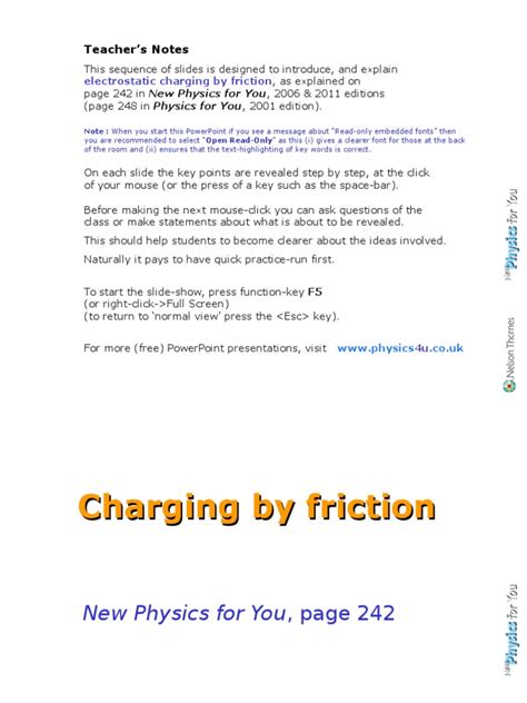 Charging by Friction | PDF | Electric Charge | Physics