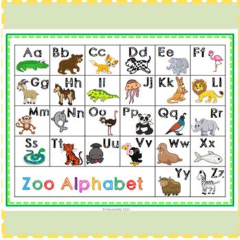 Free A to Z Zoo Themed Phonics Alphabet Chart by Waypostedrays | TpT