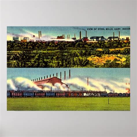 Gary, Indiana Steel Mills 1930 Poster | Zazzle