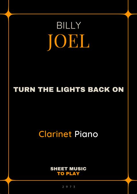 Turn The Lights Back On (arr. César Madeira) by Billy Joel Sheet Music for Clarinet and Piano at ...