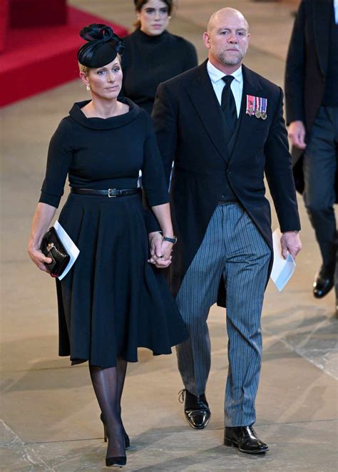 Zara and Mike Tindall Walk Hand in Hand Following Queen's Funeral