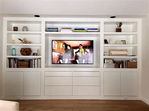 Living Room TV Wall Corner Built In Cabinets - MAXIPX