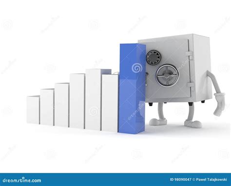 Safe character with chart stock illustration. Illustration of moving ...