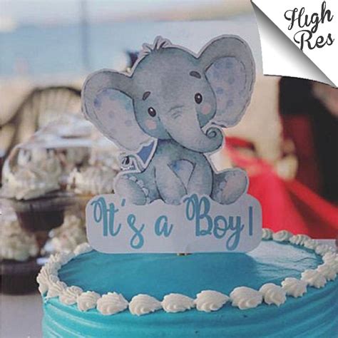 CUTE BABY ELEPHANT BABY SHOWER STAND-UP CAKE TOPPER | eBay