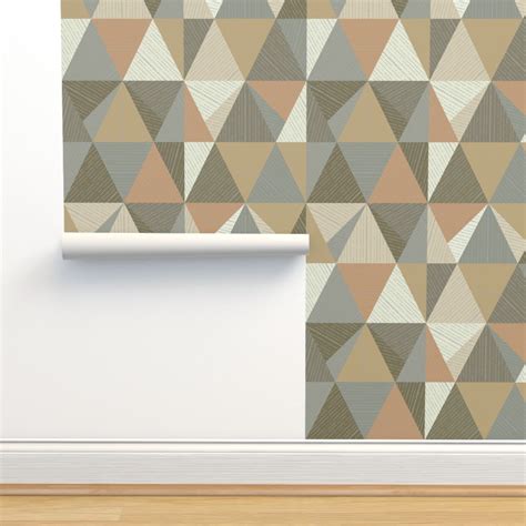 Pyramid Angles-Mushroom-Dec Nouveau Wallpaper | Spoonflower