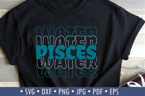 Pisces Water Sign Cut File| Stacked Word Graphic by DigitalDesignsLaura ...