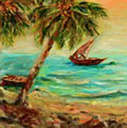 Sail boats on Indian Ocean Painting by Sher Nasser - Fine Art America
