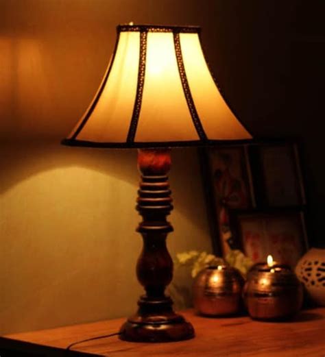 Buy Beige Poly Cotton Table Lamp by The Light House Online - Colonial Table Lamps - Table Lamps ...