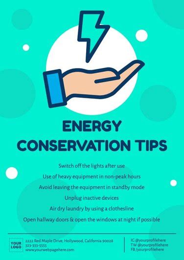 Customize energy conservation poster templates