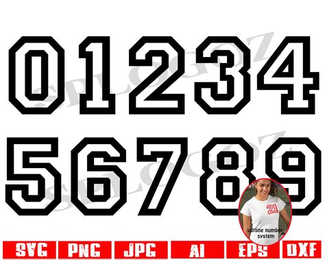 Sports Jersey Font Clipart Varsity Numbers and Symbols Clip - Etsy