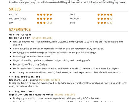 Quantity Surveyor Resume Sample in 2025 - ResumeKraft