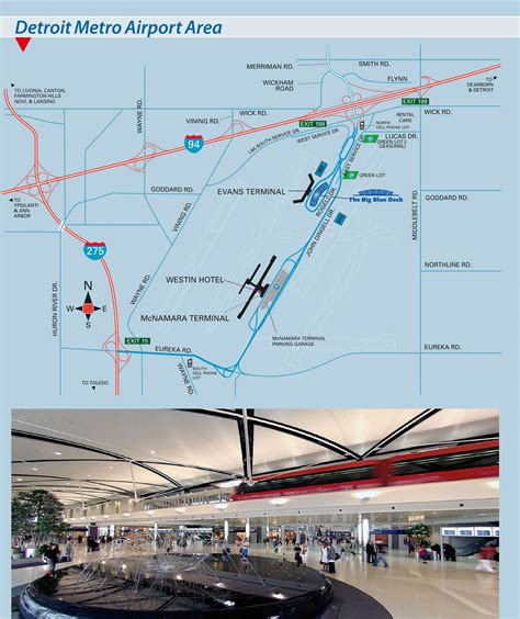 Detroit Airport terminals map DTW - Metropolitan Wayne County