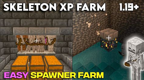 Skeleton Spawner Xp Farm In Minecraft PE/Bedrock 1.19 | Easy Skeleton ...