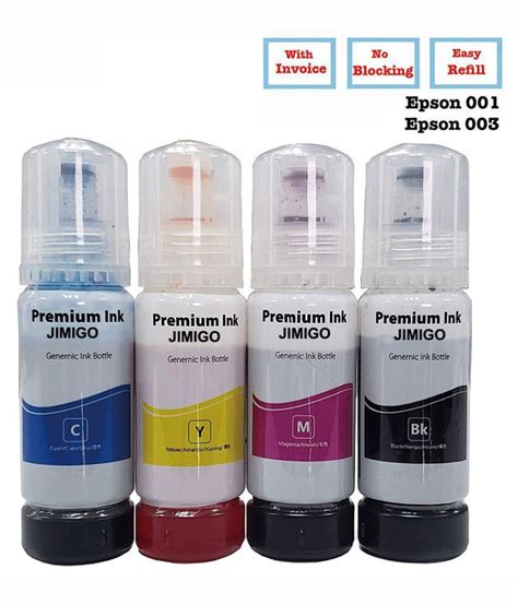 JIMIGO INK FOR EPSON L3116 Multicolor Pack of 4 Ink bottle for Refill ink Epson L3110,L3100 ...