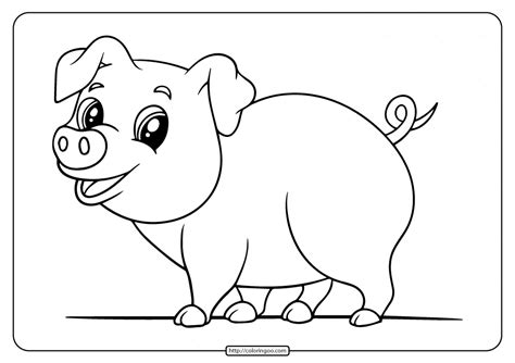Printable Easy Pig Coloring Pages For Kids