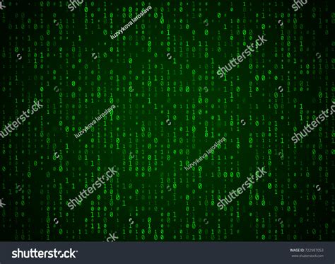 Vector Binary Code Green Background Big Stock Vector (Royalty Free) 722987053