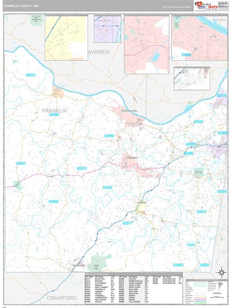 Franklin County, MO Wall Map Premium Style by MarketMAPS - MapSales.com