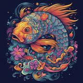 Psychedelic koi fish