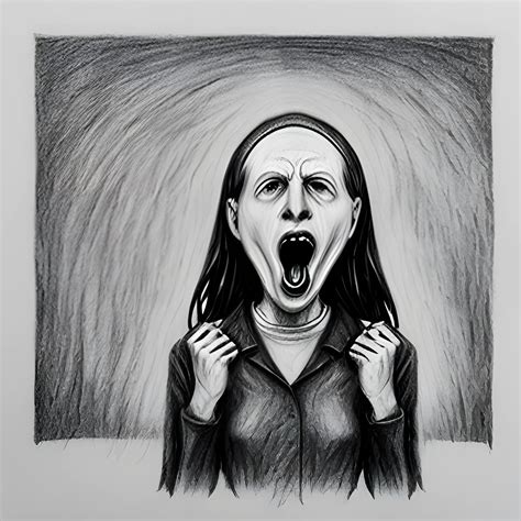 The Scream , in real life, Pencil Sketch - Arthub.ai