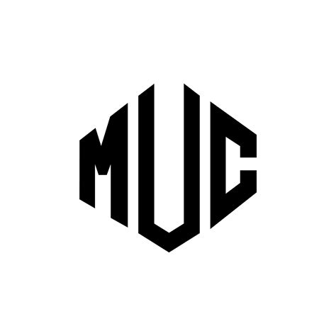 MUC letter logo design with polygon shape. MUC polygon and cube shape ...