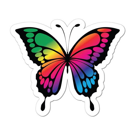 Butterfly Rainbow Cute Pretty Colourful Laptop Car Sticker Decal | Hippie Stickers - Little ...