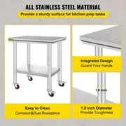 Stainless Steel Work Table Wheels 24 X 30 Prep - Temu