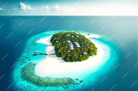 Premium Photo | Luxury resort on maldives tropical island with clear ...