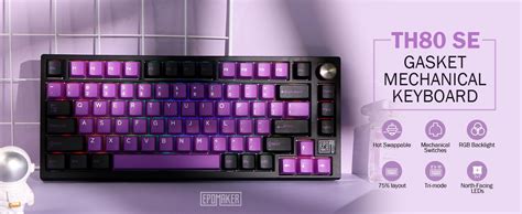 EPOMAKER TH80 SE Gasket 75% Mechanical Keyboard, NKRO Hot Swappable RGB 2.4Ghz/ Bluetooth 5.0 ...