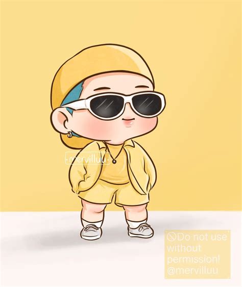 Kpop Drawings, Chibi Drawings, Cartoon Drawings, Cartoon Art, Bts Cartoon Cute Rm, Bts Chibi Rm ...