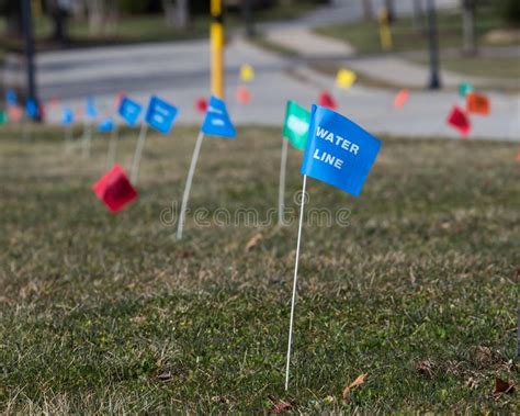 Utility Flags Marker. Utility flag markers to alert of buried water ...