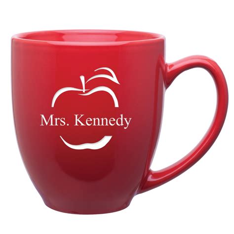 Personalized Red Ceramic Coffee Mug for Teachers