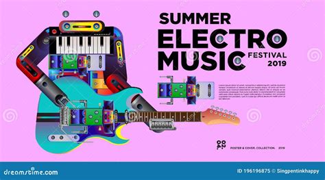 Vector Summer Electronic Music Festival Banner Layout Design Template Stock Vector ...