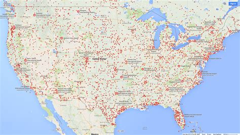 International Airports In Usa Map - Large World Map