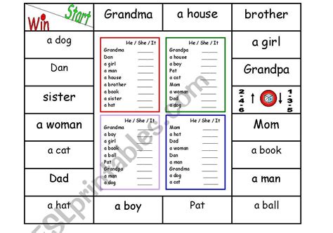 Game: he/she/it - ESL worksheet by liati