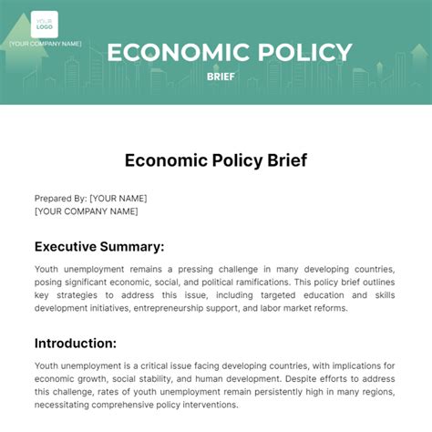 Economic Policy Brief Template - Edit Online & Download Example | Template.net