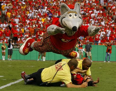 kc chiefs | Kansas City Chiefs mascot KC Wolf helped out security guards by diving ... | Kansas ...