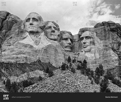 Sculptures of US presidents, Mount Rushmore National Park stock photo ...