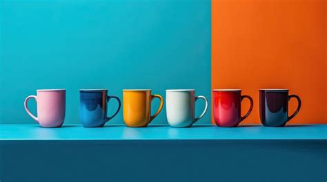 Premium Photo | Colorful Ceramic Mugs Abstract Decoration